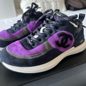 CHANEL Violet and Black Athletic Shoes